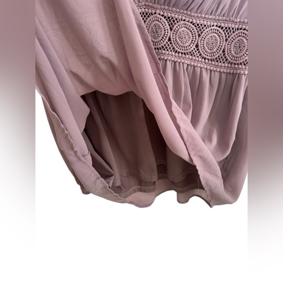 Entro Blouse lace tunic mauve purple lightweight large - Picture 4 of 5